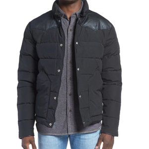 Penfield Pelham Leather Yoke Down Jacket in black